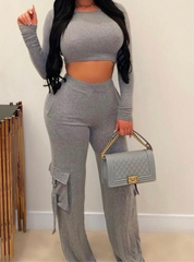 Sultry Pants Set Grey